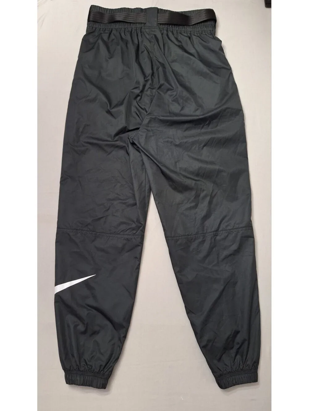 Nike Track Pants Womens S Black Swoosh CJ3776-010 Nylon Joggers Belted Athletic